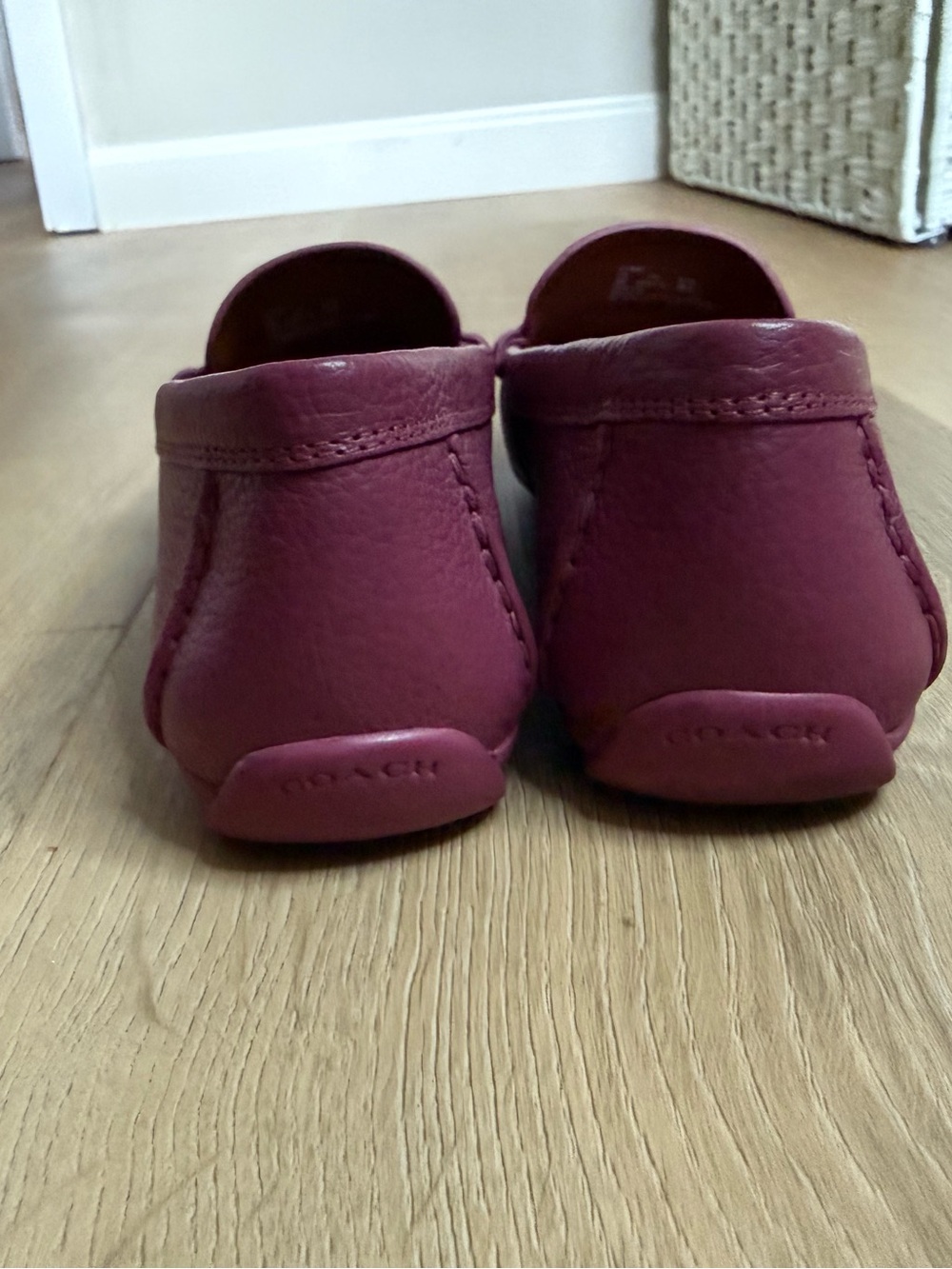 Coach Mona Leather Driver Loafers Moccasins Pink Size 8 Women's Flats - Picture 3 of 5